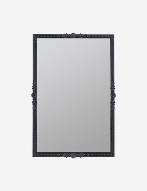 Cantara black rectangular floral detailed framed decorative wall mirror