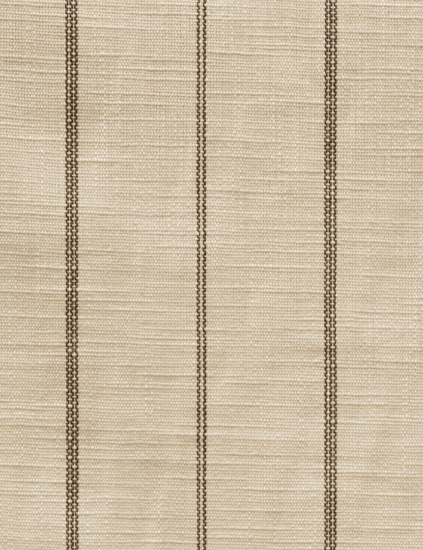 #color::natural-stripe #size::twin #size::full #size::queen #size::king #size::cal-king | Close-up of the natural stripe linen fabric on the Clementine platform bed