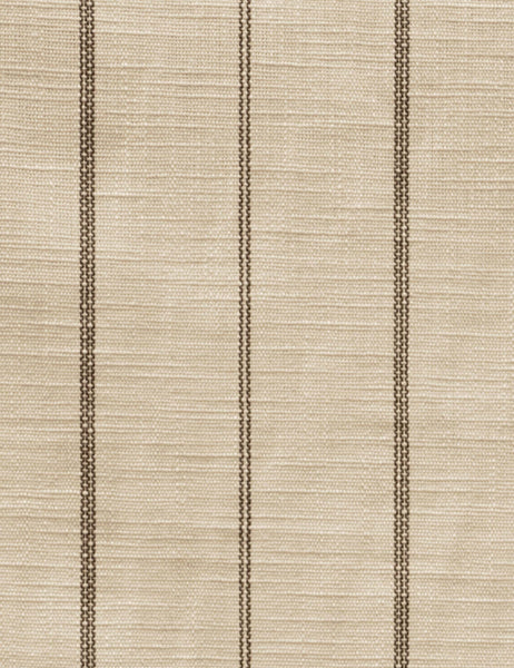 #color::natural-stripe #size::cal-king #size::full #size::king #size::queen #size::twin | Detailed shot of the linen and stripe pattern on the Adara natural stripe linen upholstered bed.