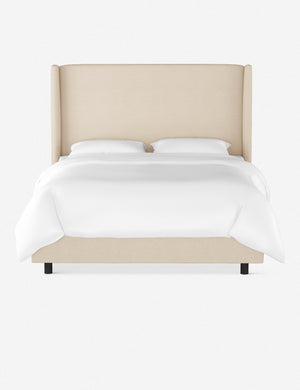 Adara natural linen upholstered bed.