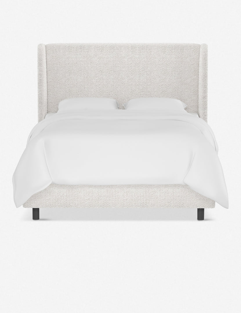 #color::white-boucle #size::twin #size::full #size::queen #size::king #size::cal-king | Adara white boucle upholstered bed.