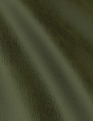 Close up of the fabric on the Clementine Pine Green Velvet Headboard