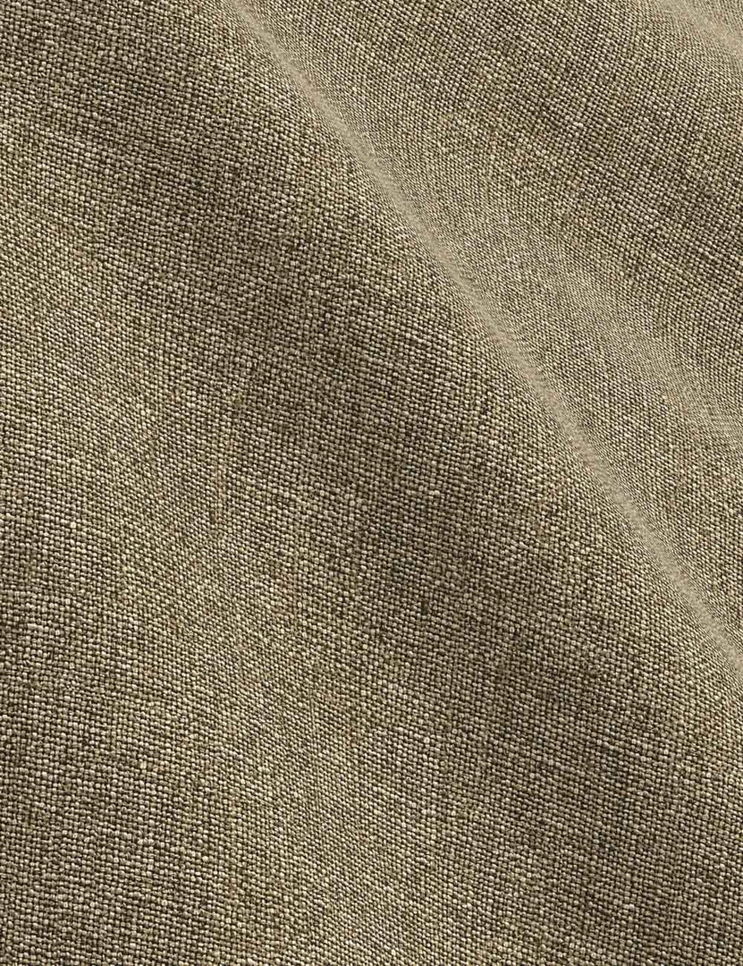 #color::pebble-linen #size::twin #size::full #size::queen #size::king #size::cal-king | Close-up of the pebble linen fabric on the Clementine platform bed