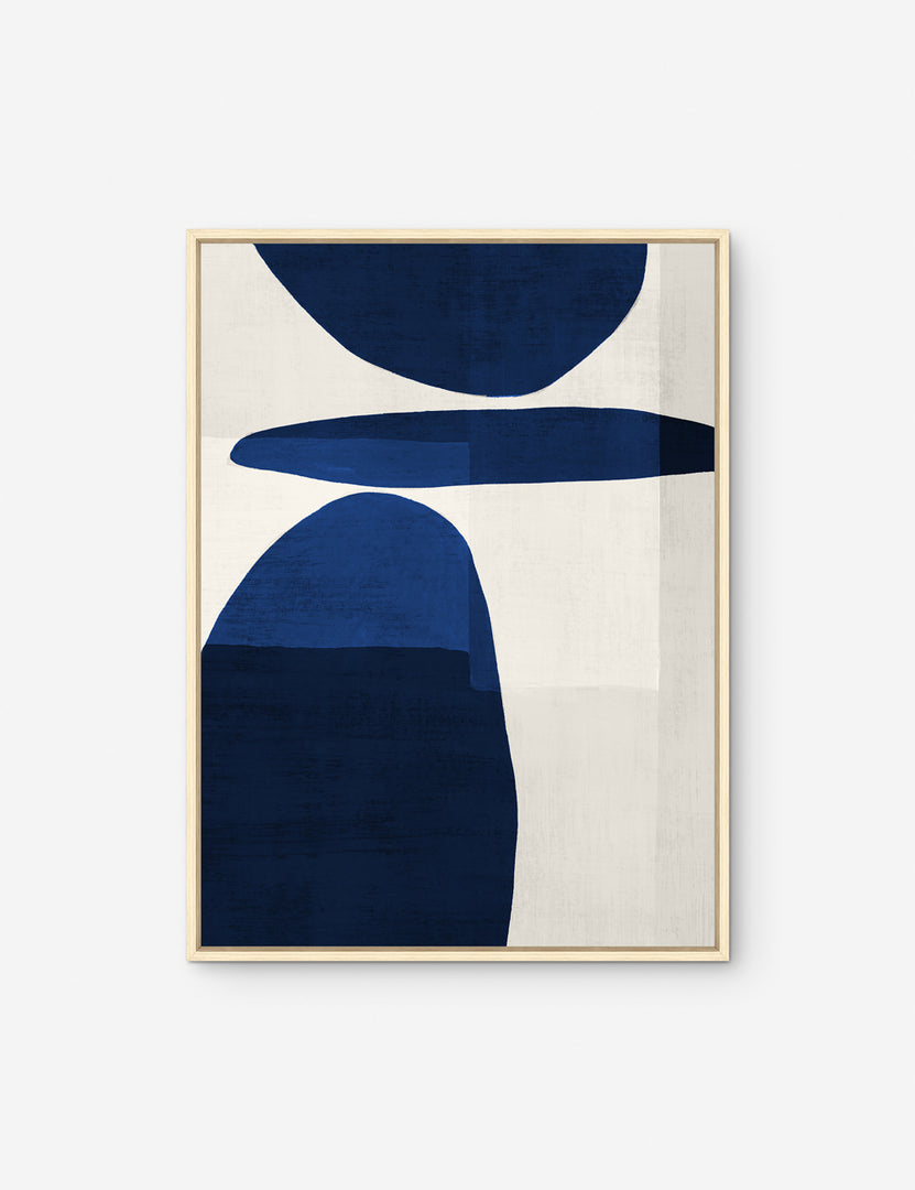 | Balancing Act V Print featuring a blue and ivory subtle geometrical design by Bobby Berk