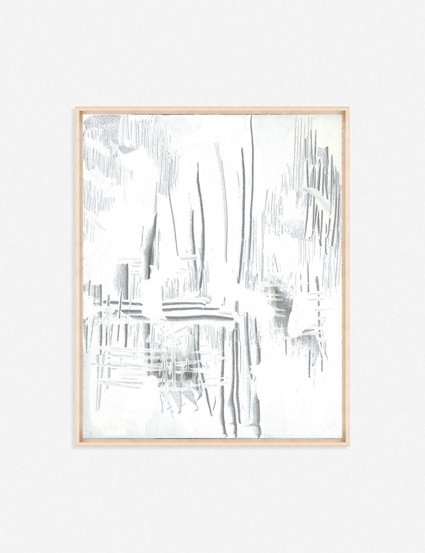 | I'm All Done I Wall Art featuring a crisp field of white with dynamic gray brushstrokes by Danielle Davis