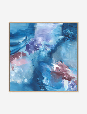 In the Midst of It Wall Art that features a deep blue tonal dynamic blend of soft and sudden brushstrokes by Dylan Grey