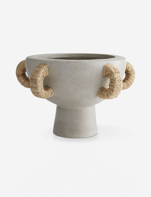 Clyde terracotta centerpiece with jute handles by Arteriors