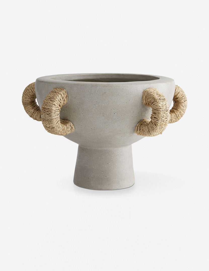 | Clyde terracotta centerpiece with jute handles by Arteriors