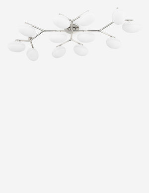 Solange polished nickel branching 12-light semi flush mount light