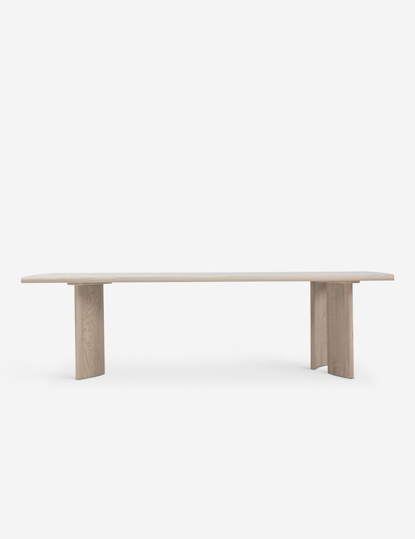 #color::nude #size::108-w | Sun at six crest white oak dining table with curved legs