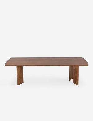 Sun at six crest sienna wood dining table with curved legs