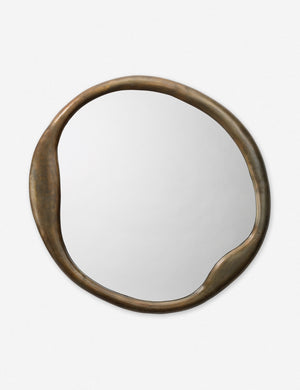 The Doreen brass organic round mirror