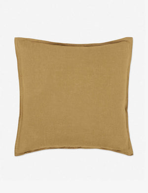 Arlo Marigold flax linen solid square pillow