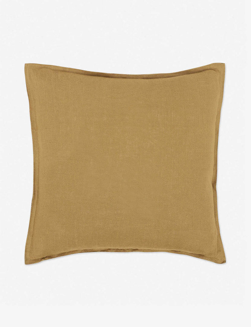 #color::marigold #style::square | Arlo Marigold flax linen solid square pillow