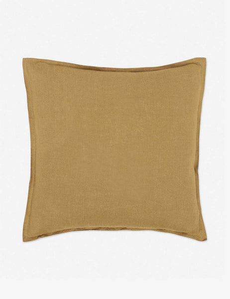 #color::marigold #style::square | Arlo Marigold flax linen solid square pillow