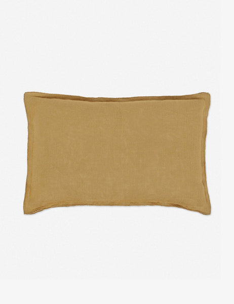 #color::marigold #style::lumbar | Arlo Marigold flax linen solid lumbar pillow