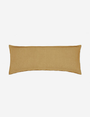Arlo Marigold flax linen solid long lumbar pillow