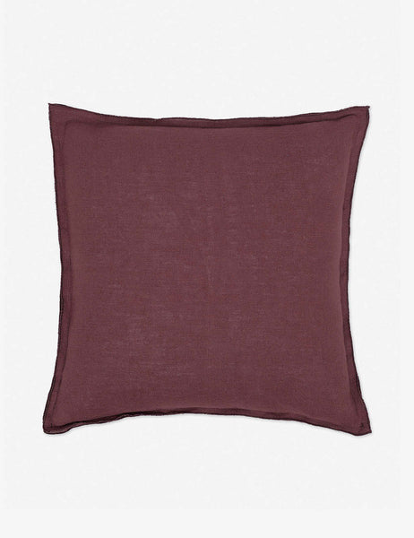 #color::aubergine #style::square | Arlo Aubergine burgundy flax linen solid square pillow