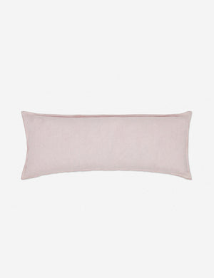 Arlo Greige flax linen solid long lumbar pillow