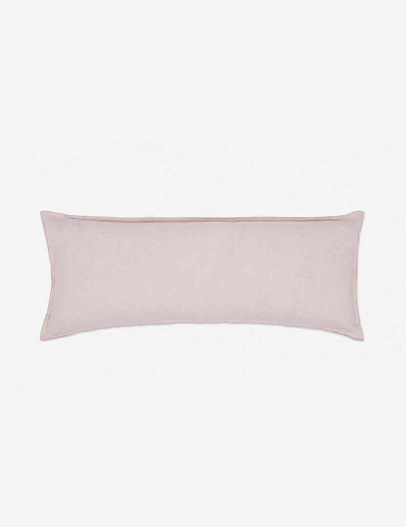 #color::greige #style::long-lumbar | Arlo Greige flax linen solid long lumbar pillow