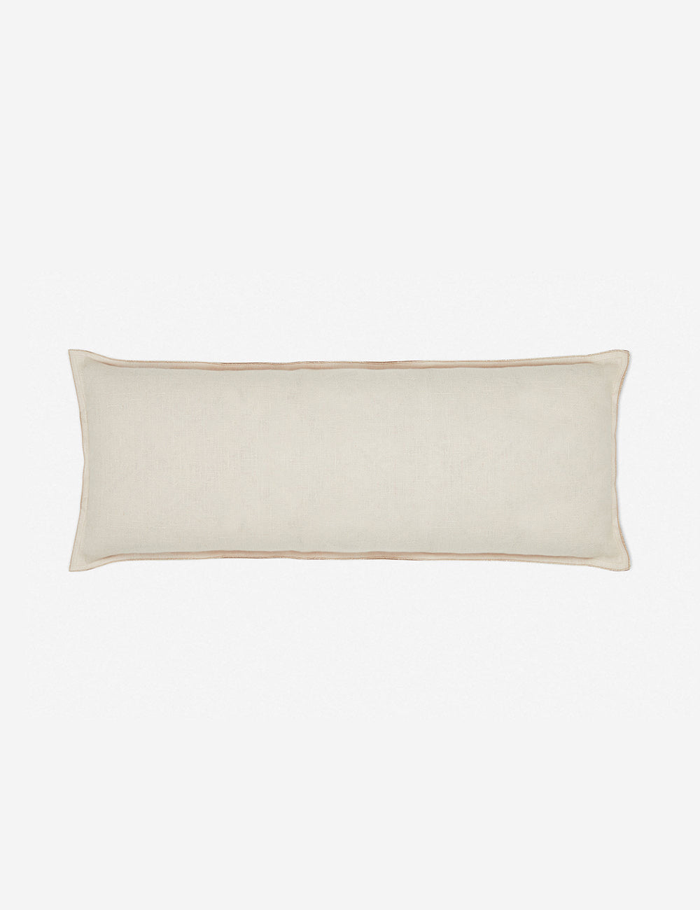 #color::light-natural #style::extra-long #fill type::with-feather-down-insert #fill type::pillow-cover-only | Arlo Light Natural flax linen solid long lumbar pillow