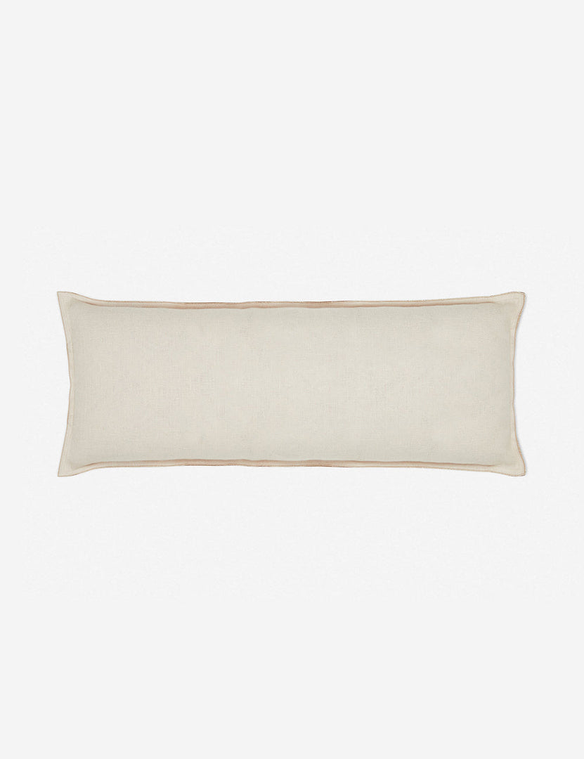 #color::light-natural #style::long-lumbar | Arlo Light Natural flax linen solid long lumbar pillow