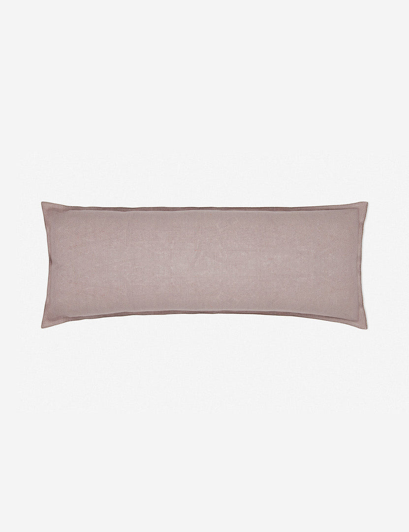#color::dark-natural #style::long-lumbar | Arlo Dark Natural flax linen solid long lumbar pillow