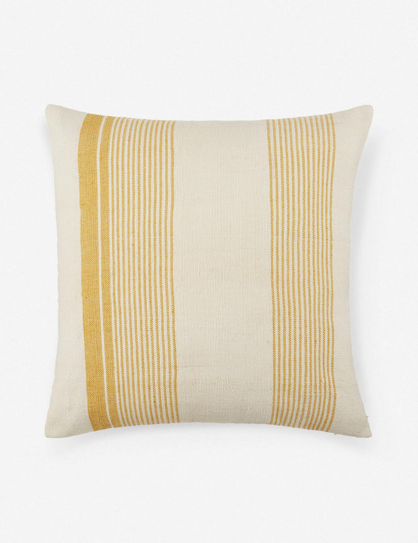  #color::gold #size::20--x-20- | Kristian indoor and outdoor gold and cream square striped pillow