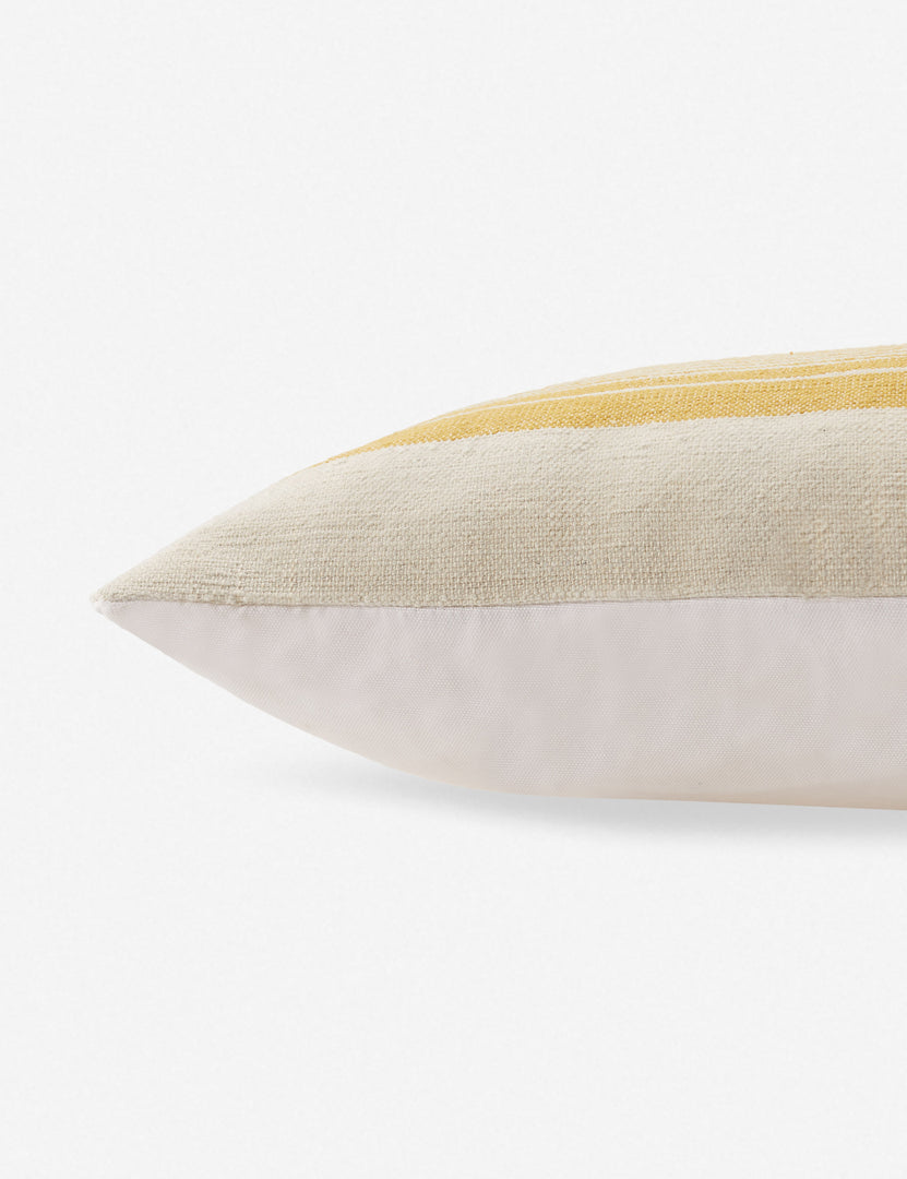  #color::gold #size::20--x-20- | Side view of the Kristian indoor and outdoor square pillow