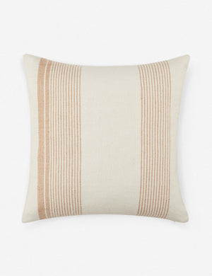 Kristian indoor and outdoor natural and cream square striped pillow