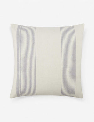 Kristian indoor and outdoor gray and cream square striped pillow
