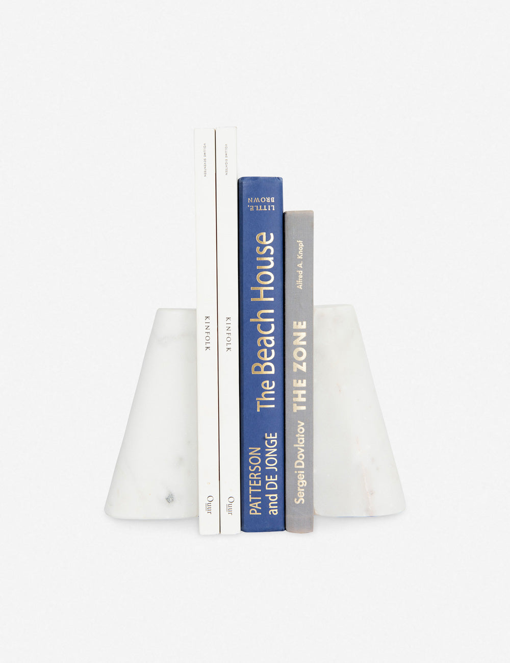 White Marble Tapered Bookends - Set of 2
