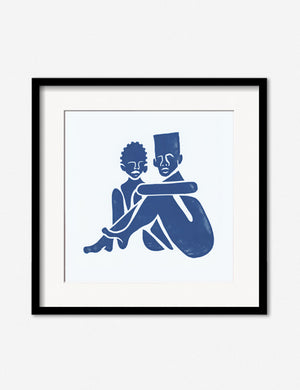 Pair (Square) Print that features a solitary couple looking out from the canvas by Adrian Brandon