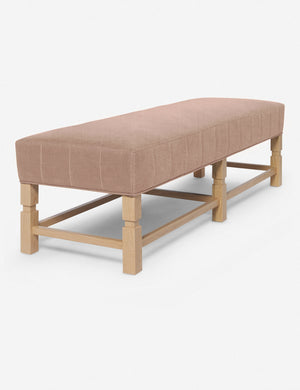 Angled view of the Ambleside Apricot Linen bench