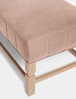The vertical channeling on the cushion of the Ambleside Apricot Linen bench
