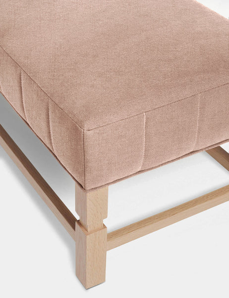 #color::apricot-linen | The vertical channeling on the cushion of the Ambleside Apricot Linen bench