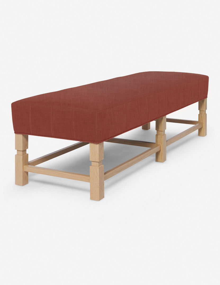 #color::terracotta-linen | Angled view of the Ambleside Terracotta Linen bench