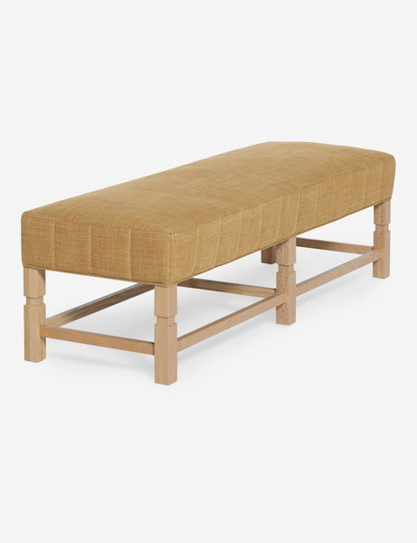 #color::camel-linen | Angled view of the Ambleside Camel Linen bench