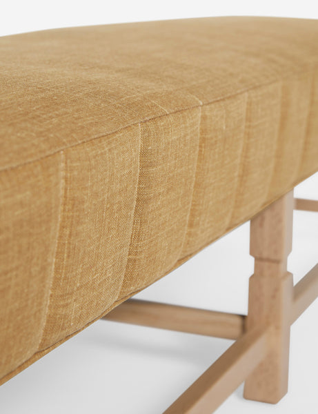 #color::camel-linen | The vertical channeling on the cushion of the Ambleside Camel Linen bench