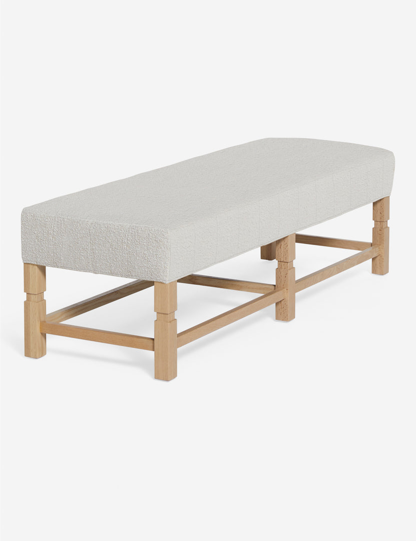 #color::taupe-boucle | Angled view of the Ambleside Taupe Boucle bench