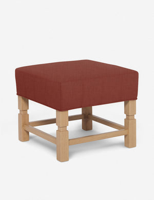 Angled view of the Ambleside Terracotta linen ottoman