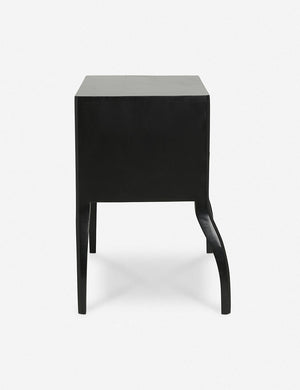 Side of the Anabella black wood nightstand