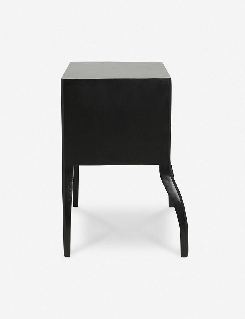 | Side of the Anabella black wood nightstand