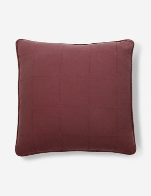 Antwerp Large Quilted Euro berry burgundy Sham by Pom Pom at Home