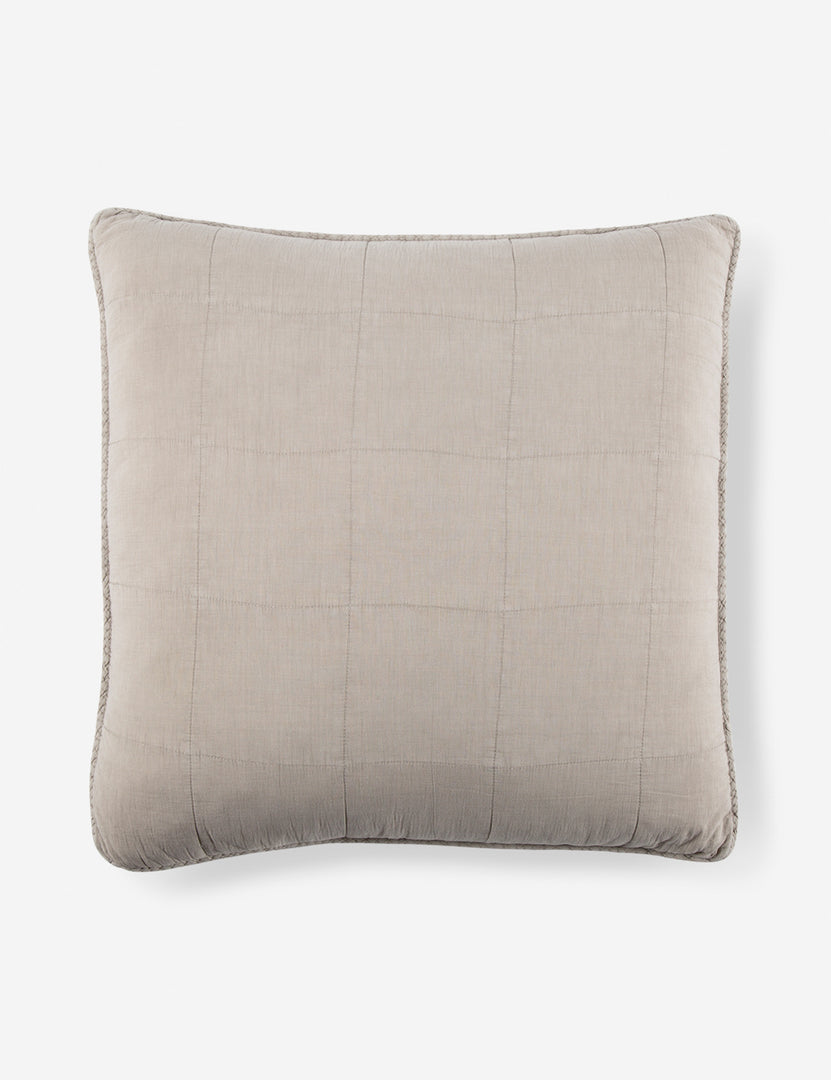 #color::natural | Antwerp Large Quilted Euro natural Sham by Pom Pom at Home