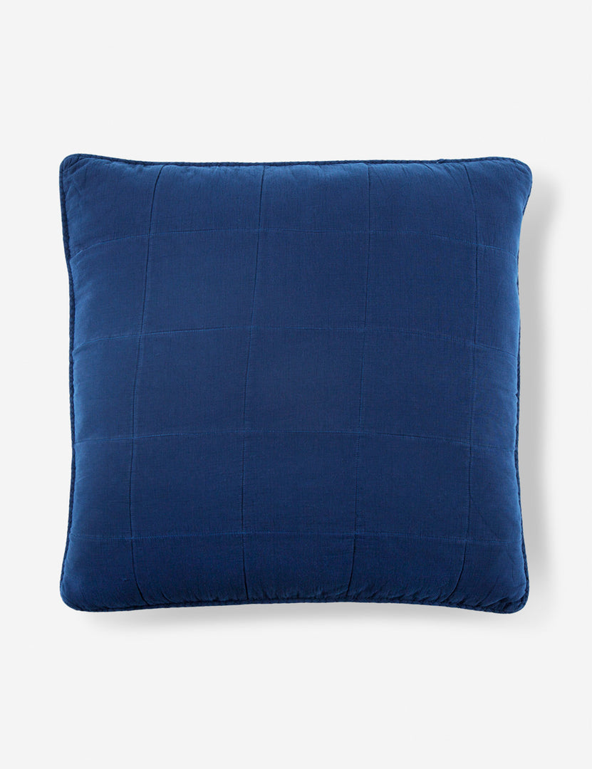 #color::navy | Antwerp Large Quilted Euro navy Sham by Pom Pom at Home