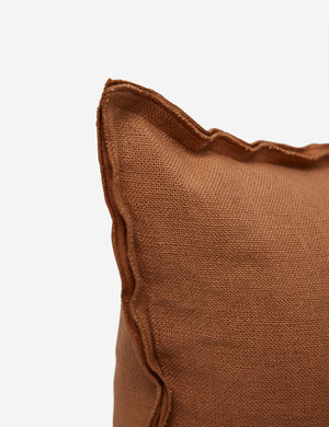 Corner of the arlo Burnt Orange long lumbar pillow