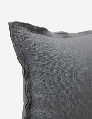 Corner of the arlo Dusty Blue long lumbar pillow