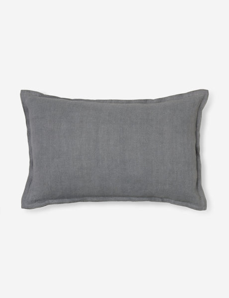 #color::dusty-blue #style::lumbar | Arlo Dusty Blue flax linen solid lumbar pillow