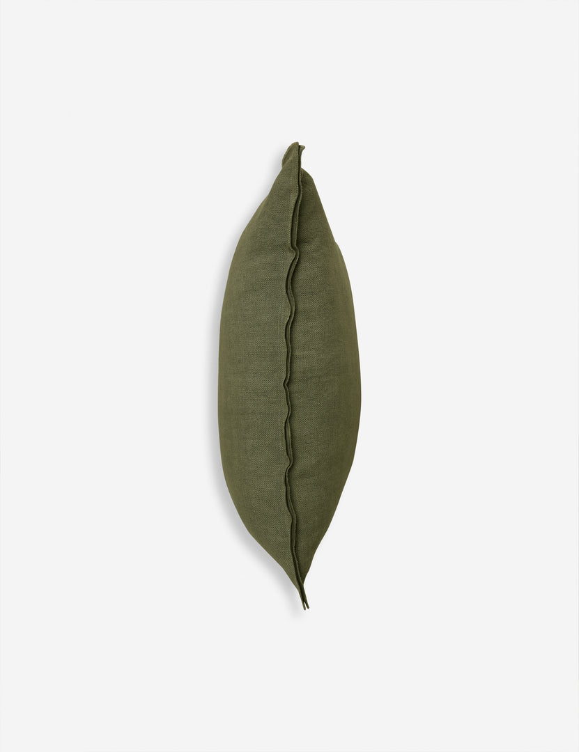#color::olive #size::lumbar | Side of the arlo Olive green lumbar pillow